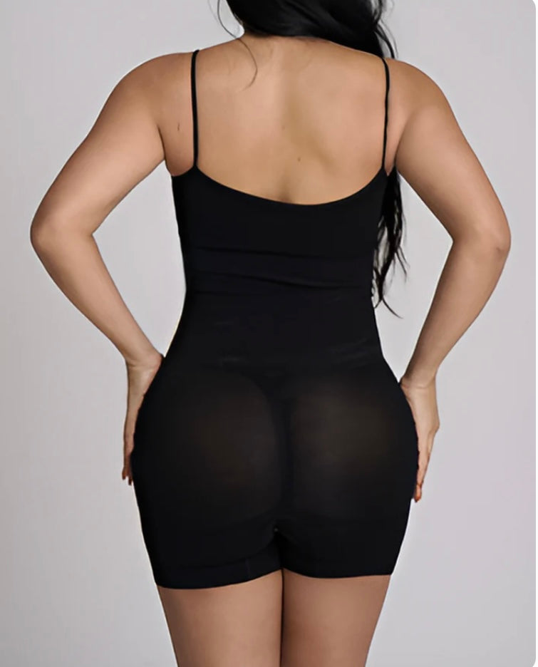 FAJA TEJIDA PIERNA CORTA CON TIRAS/NEGRO/S